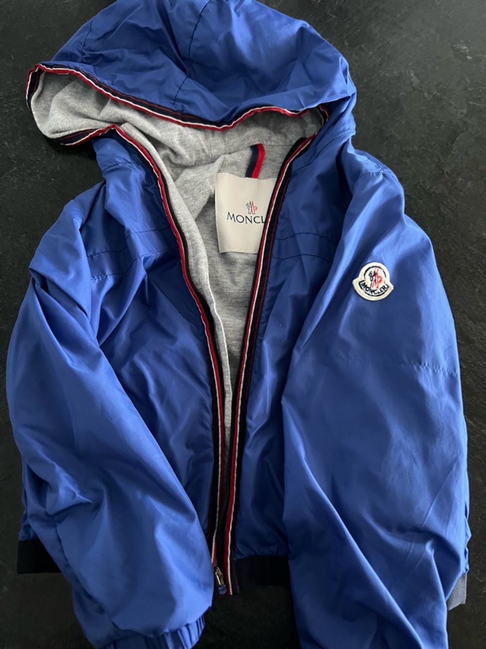 Moncler Blue Hooded Rain jacket 3T